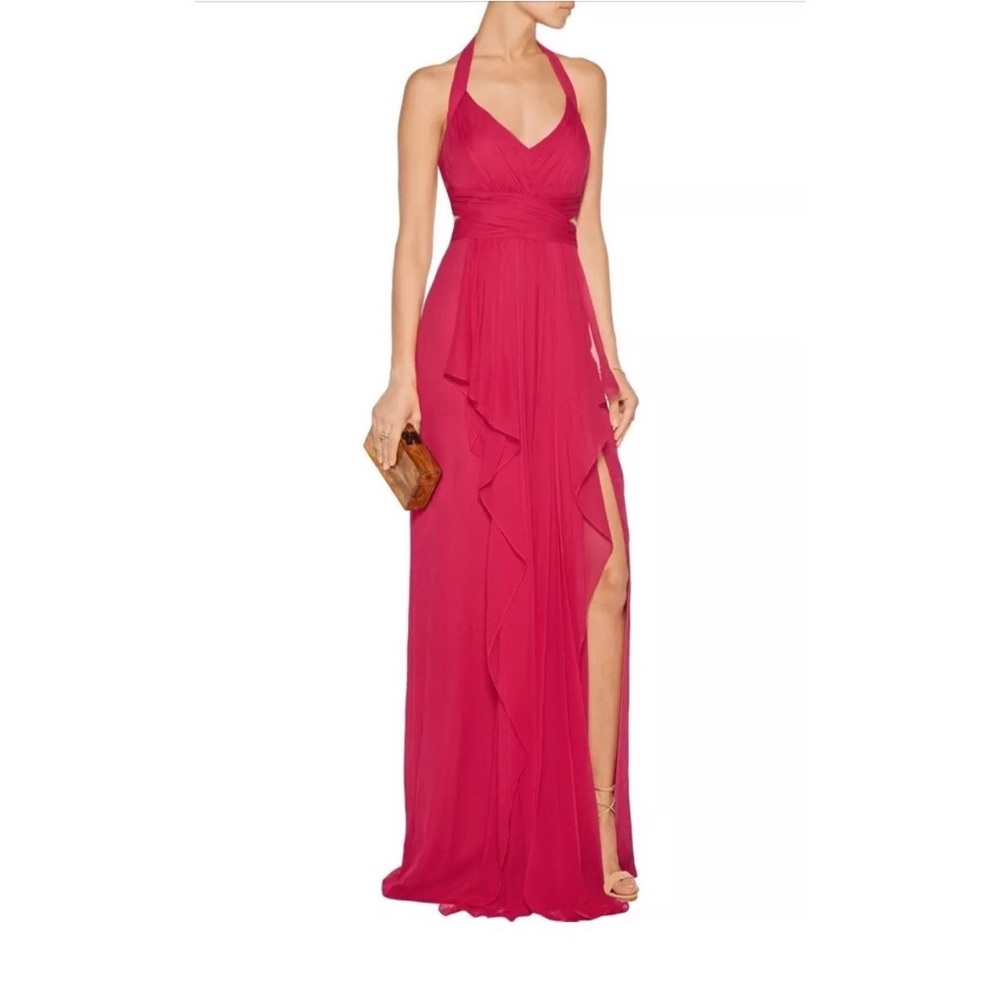 Halter Neck Maxi Dress in Fuchsia
